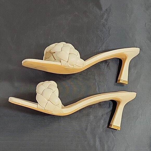 BRAND NEW ROUGE HELUIM SQUARE TOE BRAIDED FAUX LEATHER SLIP-ON QUILTED SANDAL - Picture 9 of 13